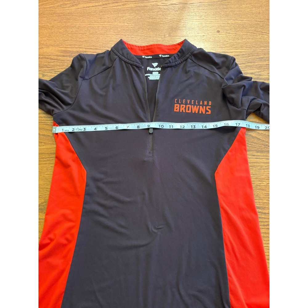 Fanatics Cleveland Browns Womens Brown Orange Quarter Zip Pullover Top Medium - Picture 5 of 10